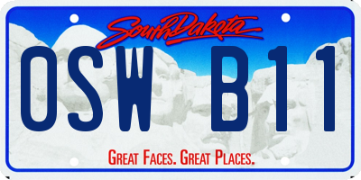 SD license plate 0SWB11