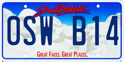 SD license plate 0SWB14