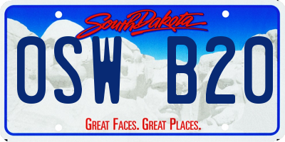SD license plate 0SWB20