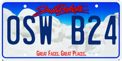 SD license plate 0SWB24