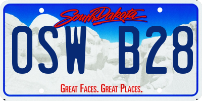 SD license plate 0SWB28