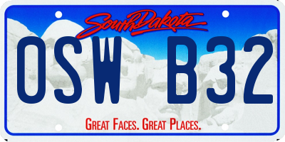 SD license plate 0SWB32