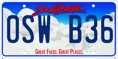 SD license plate 0SWB36