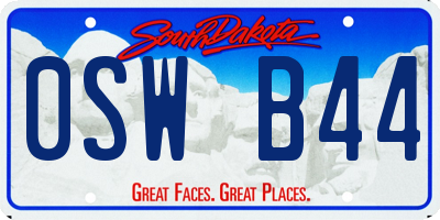 SD license plate 0SWB44