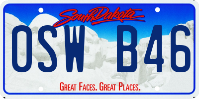 SD license plate 0SWB46