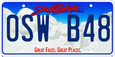 SD license plate 0SWB48