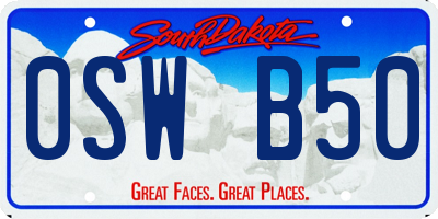 SD license plate 0SWB50