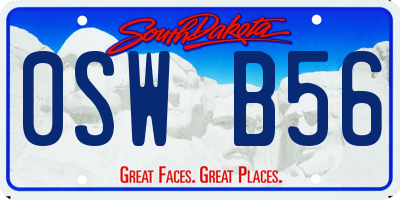 SD license plate 0SWB56