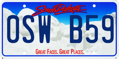 SD license plate 0SWB59