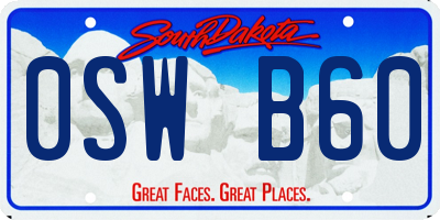 SD license plate 0SWB60