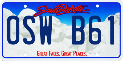 SD license plate 0SWB61