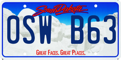 SD license plate 0SWB63