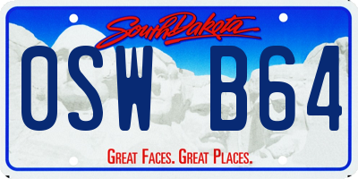 SD license plate 0SWB64