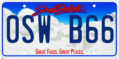 SD license plate 0SWB66