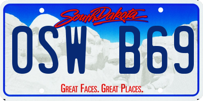 SD license plate 0SWB69