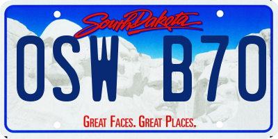 SD license plate 0SWB70