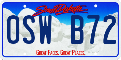 SD license plate 0SWB72