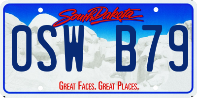 SD license plate 0SWB79