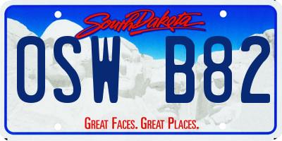 SD license plate 0SWB82