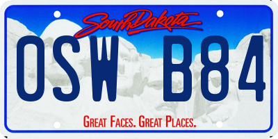 SD license plate 0SWB84