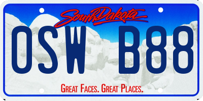 SD license plate 0SWB88