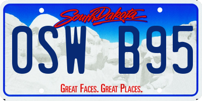 SD license plate 0SWB95