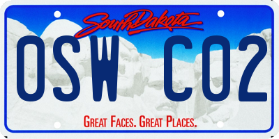 SD license plate 0SWC02