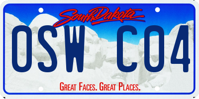 SD license plate 0SWC04