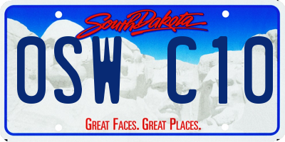 SD license plate 0SWC10