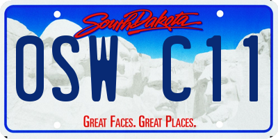SD license plate 0SWC11