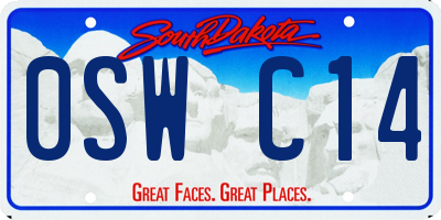 SD license plate 0SWC14