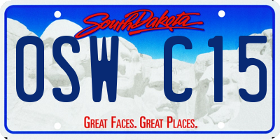 SD license plate 0SWC15