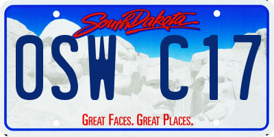 SD license plate 0SWC17