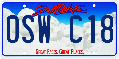 SD license plate 0SWC18