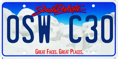 SD license plate 0SWC30