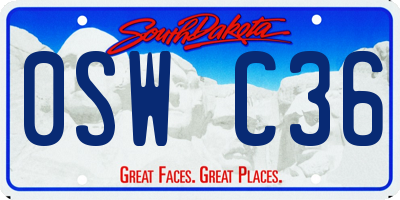 SD license plate 0SWC36