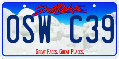 SD license plate 0SWC39