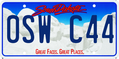 SD license plate 0SWC44