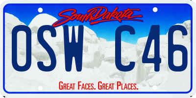 SD license plate 0SWC46