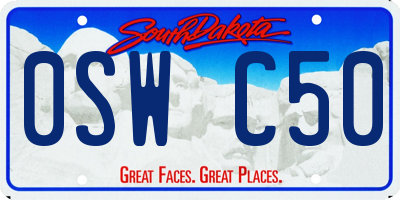 SD license plate 0SWC50
