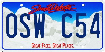 SD license plate 0SWC54