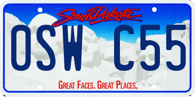SD license plate 0SWC55