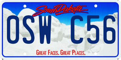 SD license plate 0SWC56