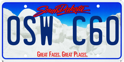 SD license plate 0SWC60