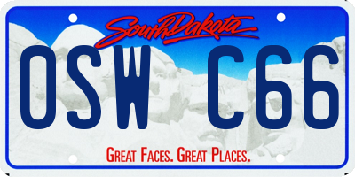 SD license plate 0SWC66