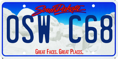SD license plate 0SWC68
