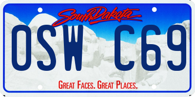 SD license plate 0SWC69