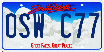 SD license plate 0SWC77
