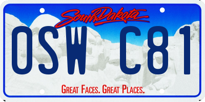 SD license plate 0SWC81