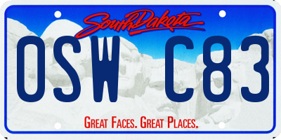 SD license plate 0SWC83